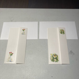 Blank Greeting Cards Set White Floral